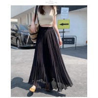Women's High-Waisted Chiffon Pleated Skirt