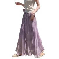 Women's High-Waisted Chiffon Pleated Skirt
