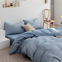 Tianzhu Cotton Nude Sleeping Four-piece Set 100 Cotton Simple Knitted Quilt Cover Bedding Tianzhu Cotton Nude Sleeping Four-piece Set 100 Cotton Simple Knitted Quilt Cover Bedding