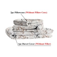 Grey 3 Pieces Grey Floral Duvet Cover Set, Botanical Bed In A Bag Brown Leaves Bedding Set Soft Microfiber 1 Bedding Set And 2 Pillow Shames Grey 3 Pieces Grey Floral Duvet Cover Set, Botanical Bed In A Bag Brown Leaves Bedding Set Soft Microfiber 1 Bedding Set And 2 Pillow Shames