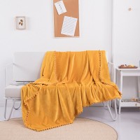 Tassel Ball Ball Solid Color Blanket Sofa Dormitory Blanket Gift Air Conditioning Blanket Tassel Ball Ball Solid Color Blanket Sofa Dormitory Blanket Gift Air Conditioning Blanket