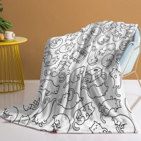 Mini Cats Pattern Flannel Throw Blanket Super Soft Fleece Blanket Animal Print Fluffy Plush Lightweight Cozy Blanket Mini Cats Pattern Flannel Throw Blanket Super Soft Fleece Blanket Animal Print Fluffy Plush Lightweight Cozy Blanket