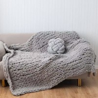 Chenille Knitted Handmade Throw Blanket Chenille Knitted Handmade Throw Blanket