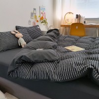 Modern Minimalist Washed Cotton Four-piece Bedding Set Modern Minimalist Washed Cotton Four-piece Bedding Set