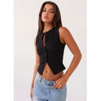 Slim Fit Sleeveless Vest For Women