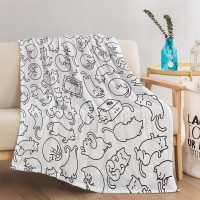 Mini Cats Pattern Flannel Throw Blanket Super Soft Fleece Blanket Animal Print Fluffy Plush Lightweight Cozy Blanket Mini Cats Pattern Flannel Throw Blanket Super Soft Fleece Blanket Animal Print Fluffy Plush Lightweight Cozy Blanket