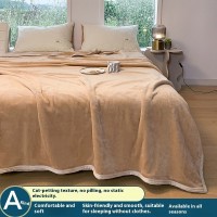 Solid Color Flannel Blanket Double-sided Multifunctional Coral Fleece Blanket Gift Blanket Solid Color Flannel Blanket Double-sided Multifunctional Coral Fleece Blanket Gift Blanket