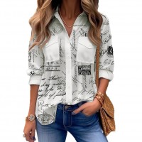 New Womens All Season Versatile Loose Casual Long Sleeve Shirt With Pockets
