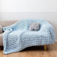 Chenille Knitted Handmade Throw Blanket Chenille Knitted Handmade Throw Blanket