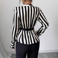 Womens Casual Striped Long-sleeve Shirt