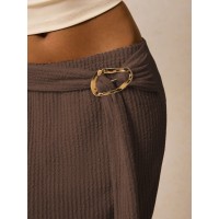 Metal-accented Figure-hugging Sheath Dress