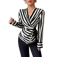 Womens Casual Striped Long-sleeve Shirt