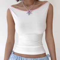 Womens Casual Sporty Cropped Slim-fit Camisole