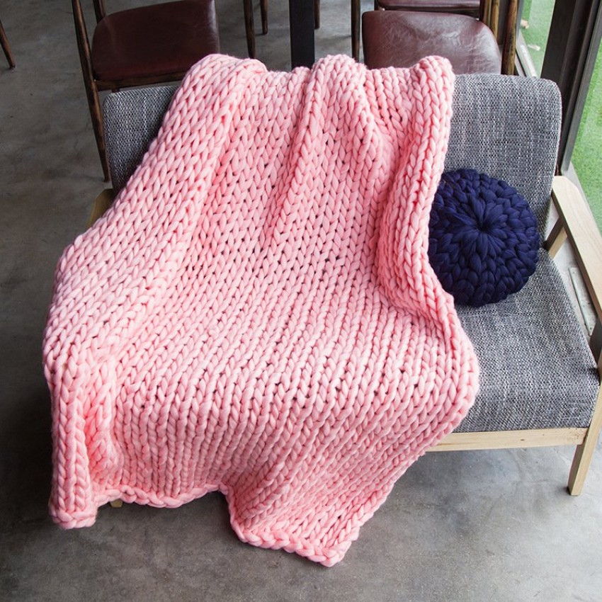Thick Yarn Woven Blanket Icelandic Wool Knitted Blanket