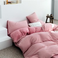 Tianzhu Cotton Nude Sleeping Four-piece Set 100 Cotton Simple Knitted Quilt Cover Bedding Tianzhu Cotton Nude Sleeping Four-piece Set 100 Cotton Simple Knitted Quilt Cover Bedding