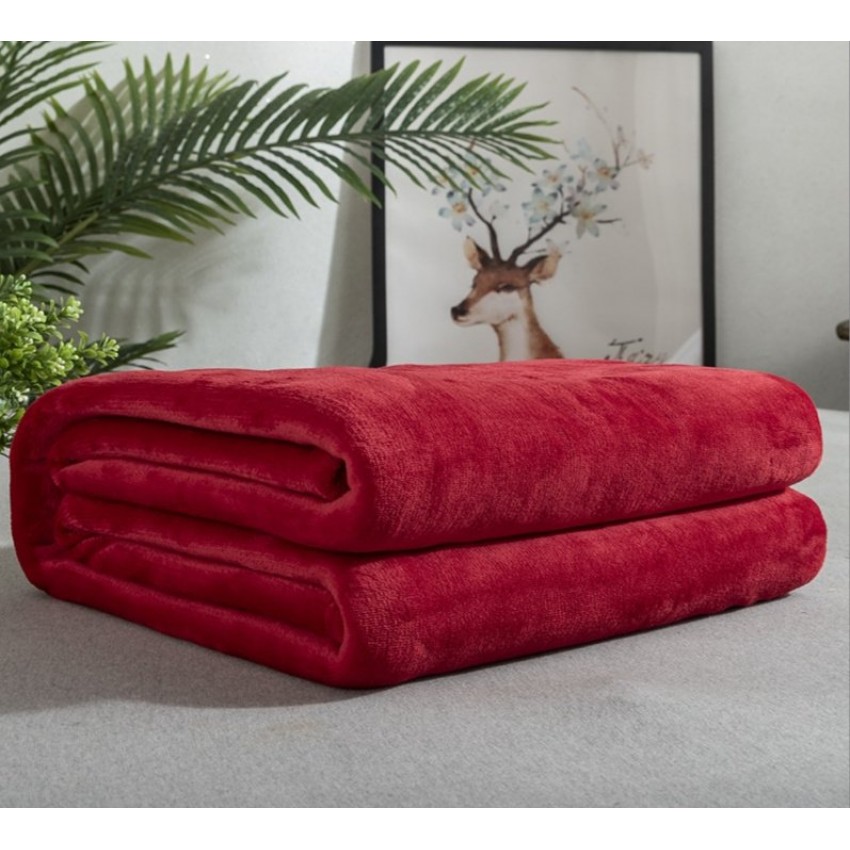 Solid Color Flannel Blanket Summer Air-conditioning Blanket Office Nap Blanket