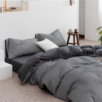 Tianzhu Cotton Nude Sleeping Four-piece Set 100 Cotton Simple Knitted Quilt Cover Bedding Tianzhu Cotton Nude Sleeping Four-piece Set 100 Cotton Simple Knitted Quilt Cover Bedding