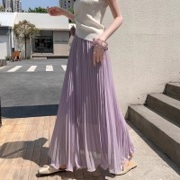 Women's High-Waisted Chiffon Pleated Skirt