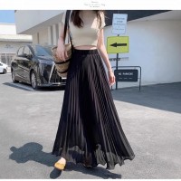 Women's High-Waisted Chiffon Pleated Skirt