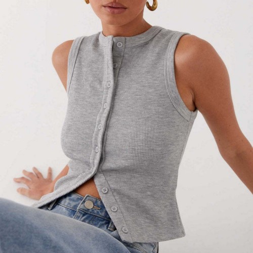 Slim Fit Sleeveless Vest For Women