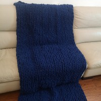 Chenille Knitted Handmade Throw Blanket Chenille Knitted Handmade Throw Blanket