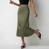 Womens Satin Mermaid Skirt SpringSummer Style