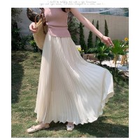 Women's High-Waisted Chiffon Pleated Skirt