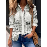 New Womens All Season Versatile Loose Casual Long Sleeve Shirt With Pockets
