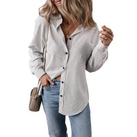 Minimalist Striped Long-sleeve Top In European And American Style