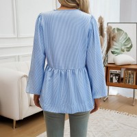 Womens Casual Resort-style Tie-front Blouse