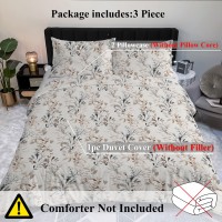 Grey 3 Pieces Grey Floral Duvet Cover Set, Botanical Bed In A Bag Brown Leaves Bedding Set Soft Microfiber 1 Bedding Set And 2 Pillow Shames Grey 3 Pieces Grey Floral Duvet Cover Set, Botanical Bed In A Bag Brown Leaves Bedding Set Soft Microfiber 1 Bedding Set And 2 Pillow Shames