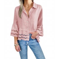Lace-trimmed Shirt With Flared Lace Detailing At The Cuffs Lace-trimmed Shirt With Flared Lace Detailing At The Cuffs