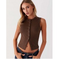 Slim Fit Sleeveless Vest For Women