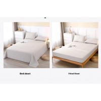 Four-piece Linen Bedding Set With Fitted Sheet And Fitted Sheet Four-piece Linen Bedding Set With Fitted Sheet And Fitted Sheet